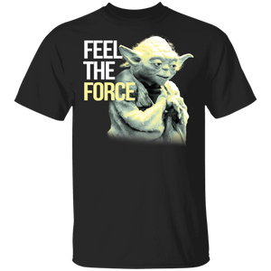 Star Wars Feel The Force Yoda T-Shirt Movie Fan Tshirt Fanart Gift Friends Logo T Shirts Quote Saying Slogans Shirt