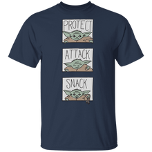 Load image into Gallery viewer, Star Wars The Mandalorian The Child Protect Attack Snack T-Shirt Movie Fan Tshirt Fanart Gift Friends Logo T Shirts Quote Saying Slogans Shirt
