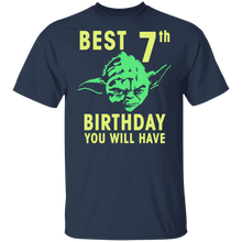 Load image into Gallery viewer, Star Wars Yoda Best 7th Birthday You Will Have Stencil T-Shirt Movie Fan Tshirt Fanart Gift Friends Logo T Shirts Quote Saying Slogans Shirt

