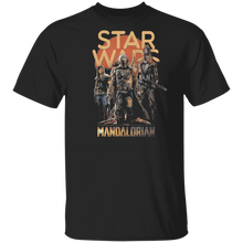 Load image into Gallery viewer, Star Wars The Mandalorian Dark Trio Logo Portrait T-Shirt Movie Fan Tshirt Fanart Gift Friends Logo T Shirts Quote Saying Slogans Shirt
