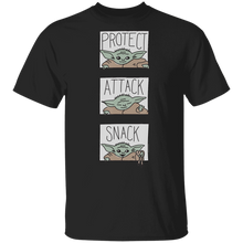 Load image into Gallery viewer, Star Wars The Mandalorian The Child Protect Attack Snack T-Shirt Movie Fan Tshirt Fanart Gift Friends Logo T Shirts Quote Saying Slogans Shirt
