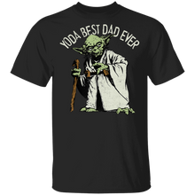 Load image into Gallery viewer, Star Wars Yoda Best Dad Curved Text T-Shirt Movie Fan Tshirt Fanart Gift Friends Logo T Shirts Quote Saying Slogans Shirt
