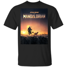 Load image into Gallery viewer, Star Wars The Mandalorian Disney+ Series Poster T-Shirt Movie Fan Tshirt Fanart Gift Friends Logo T Shirts Quote Saying Slogans Shirt
