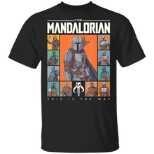 Load image into Gallery viewer, Star Wars The Mandalorian Character Grid This Is The Way T-Shirt Movie Fan Tshirt Fanart Gift Friends Logo T Shirts Quote Saying Slogans Shirt
