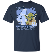 Load image into Gallery viewer, Star Wars Yoda Turn 4 You Must Rebel Logo Portrait T-Shirt Movie Fan Tshirt Fanart Gift Friends Logo T Shirts Quote Saying Slogans Shirt
