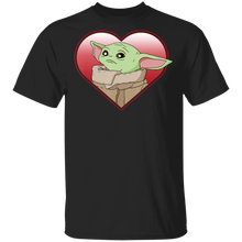 Load image into Gallery viewer, Star Wars The Mandalorian The Child Valentine Heart Portrait T-Shirt Movie Fan Tshirt Fanart Gift Friends Logo T Shirts Quote Saying Slogans Shirt
