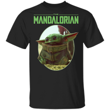 Load image into Gallery viewer, Star Wars The Mandalorian The Child Circle Portrait T-Shirt Movie Fan Tshirt Fanart Gift Friends Logo T Shirts Quote Saying Slogans Shirt
