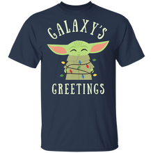 Load image into Gallery viewer, Star Wars The Mandalorian The Child Galaxy's Greetings Text T-Shirt Movie Fan Tshirt Fanart Gift Friends Logo T Shirts Quote Saying Slogans Shirt
