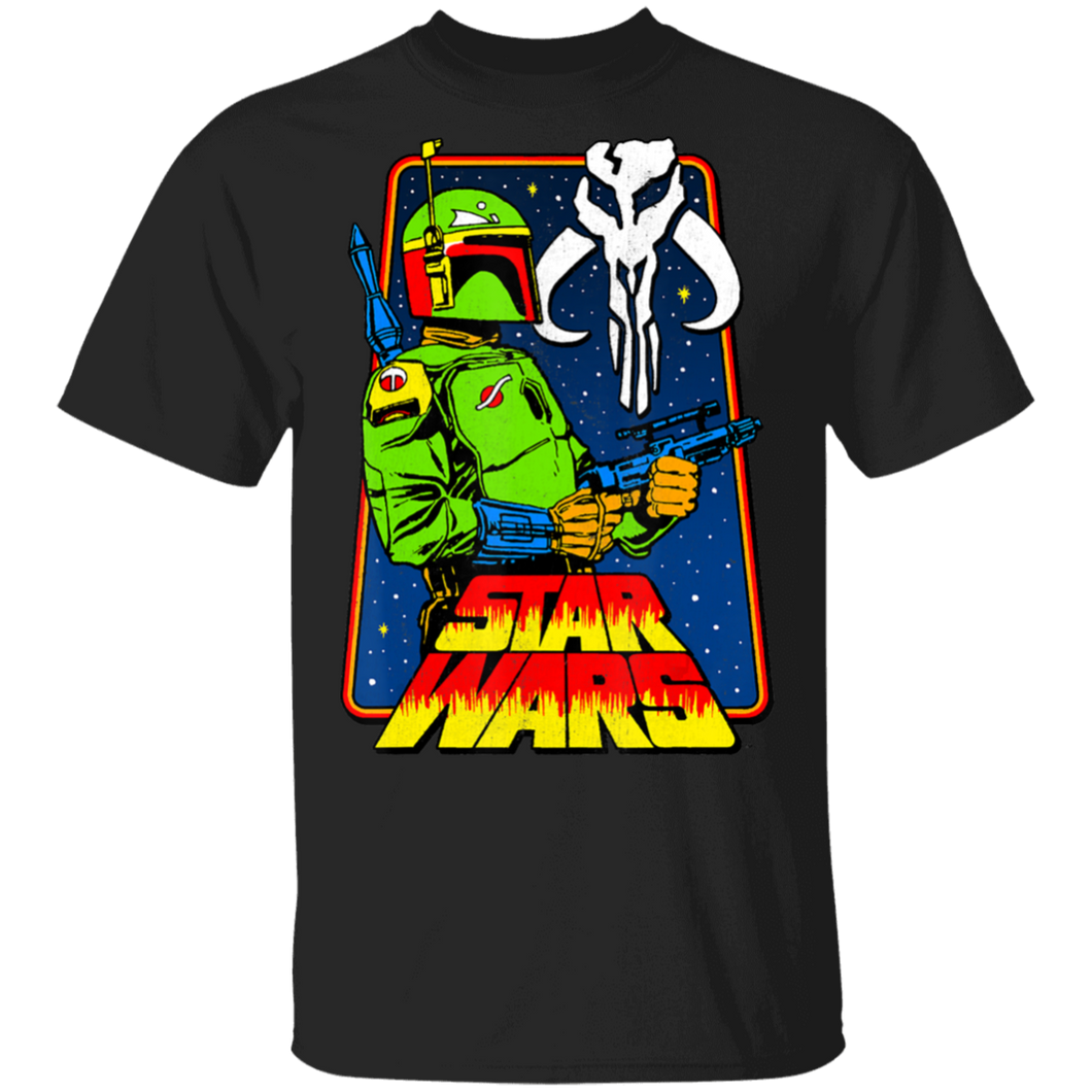 Star Wars Boba Fett The Mandalorian Vibrance Graphic T-Shirt Movie Fan Tshirt Fanart Gift Friends Logo T Shirts Quote Saying Slogans Shirt