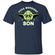 Load image into Gallery viewer, Star Wars Christmas Yoda Merriest Son T-Shirt Movie Fan Tshirt Fanart Gift Friends Logo T Shirts Quote Saying Slogans Shirt

