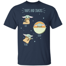 Load image into Gallery viewer, Star Wars The Mandalorian The Child Naps And Snacks Doodles T-Shirt Movie Fan Tshirt Fanart Gift Friends Logo T Shirts Quote Saying Slogans Shirt
