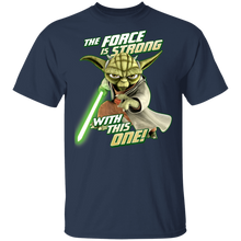 Load image into Gallery viewer, Star Wars The Clone Wars Yoda The Force Is Strong Portrait T-Shirt Movie Fan Tshirt Fanart Gift Friends Logo T Shirts Quote Saying Slogans Shirt
