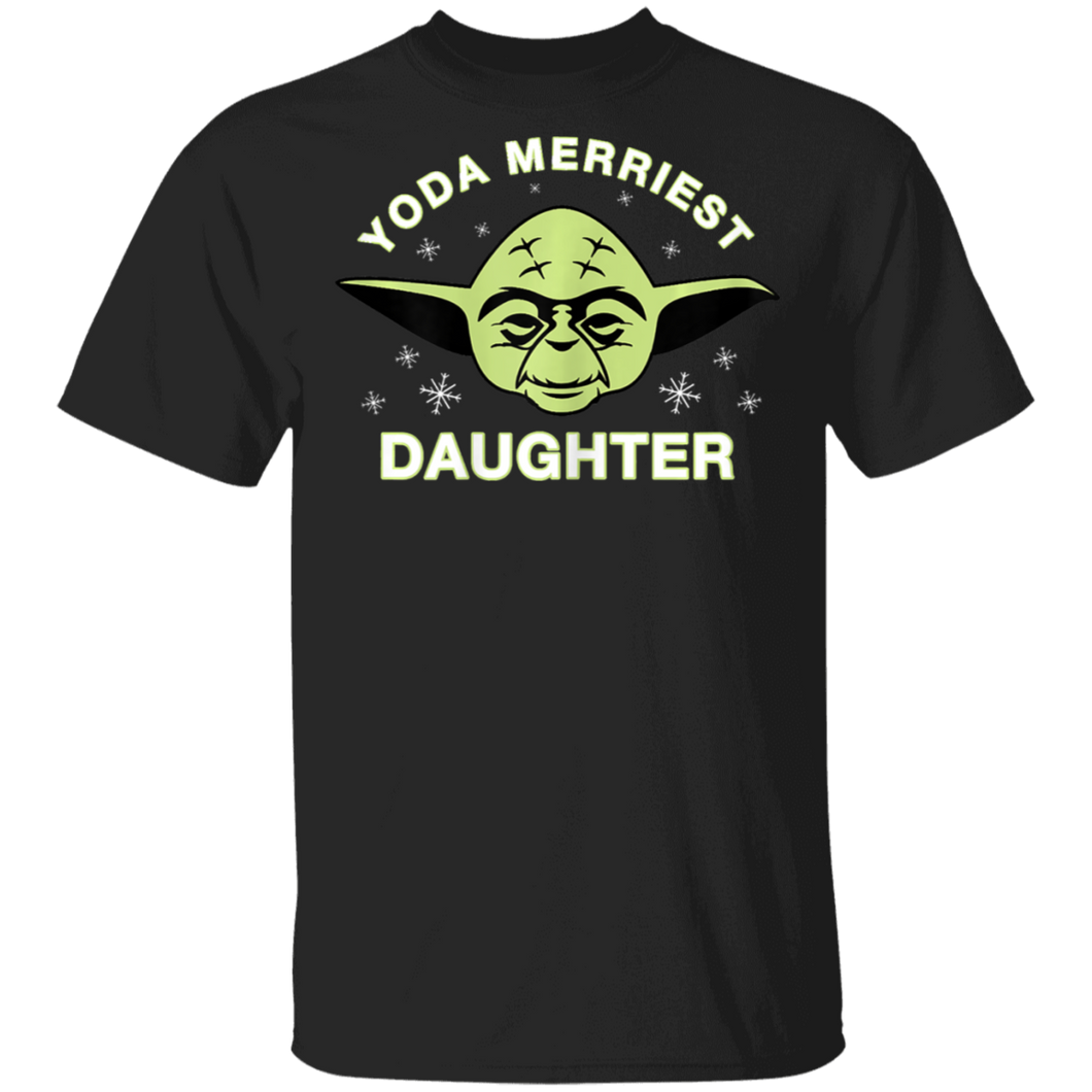 Star Wars Christmas Yoda Merriest Daughter T-Shirt Movie Fan Tshirt Fanart Gift Friends Logo T Shirts Quote Saying Slogans Shirt