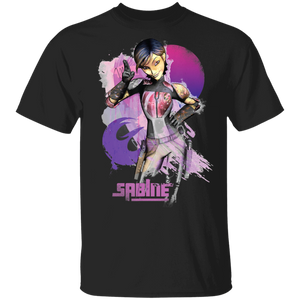 Star Wars Rebels Sabine Wren Mandalorian Warrior T-Shirt Movie Fan Tshirt Fanart Gift Friends Logo T Shirts Quote Saying Slogans Shirt