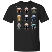Load image into Gallery viewer, Star Wars The Mandalorian Battle Worn Helmets T-Shirt Movie Fan Tshirt Fanart Gift Friends Logo T Shirts Quote Saying Slogans Shirt
