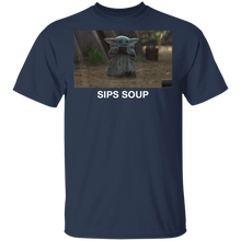 Load image into Gallery viewer, Star Wars The Mandalorian The Child Sips Soup T-Shirt Movie Fan Tshirt Fanart Gift Friends Logo T Shirts Quote Saying Slogans Shirt
