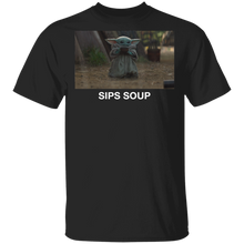Load image into Gallery viewer, Star Wars The Mandalorian The Child Sips Soup T-Shirt Movie Fan Tshirt Fanart Gift Friends Logo T Shirts Quote Saying Slogans Shirt
