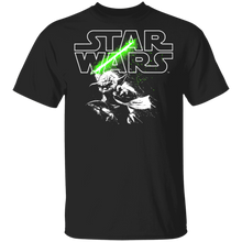 Load image into Gallery viewer, Star Wars Yoda Lightsaber Logo T-Shirt Movie Fan Tshirt Fanart Gift Friends Logo T Shirts Quote Saying Slogans Shirt
