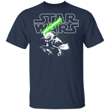 Load image into Gallery viewer, Star Wars Yoda Lightsaber Logo T-Shirt Movie Fan Tshirt Fanart Gift Friends Logo T Shirts Quote Saying Slogans Shirt
