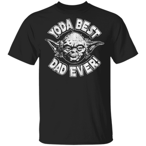 Star Wars Father's Day Yoda Best Dad Ever Head Shot Stamp T-Shirt Movie Fan Tshirt Fanart Gift Friends Logo T Shirts Quote Saying Slogans Shirt