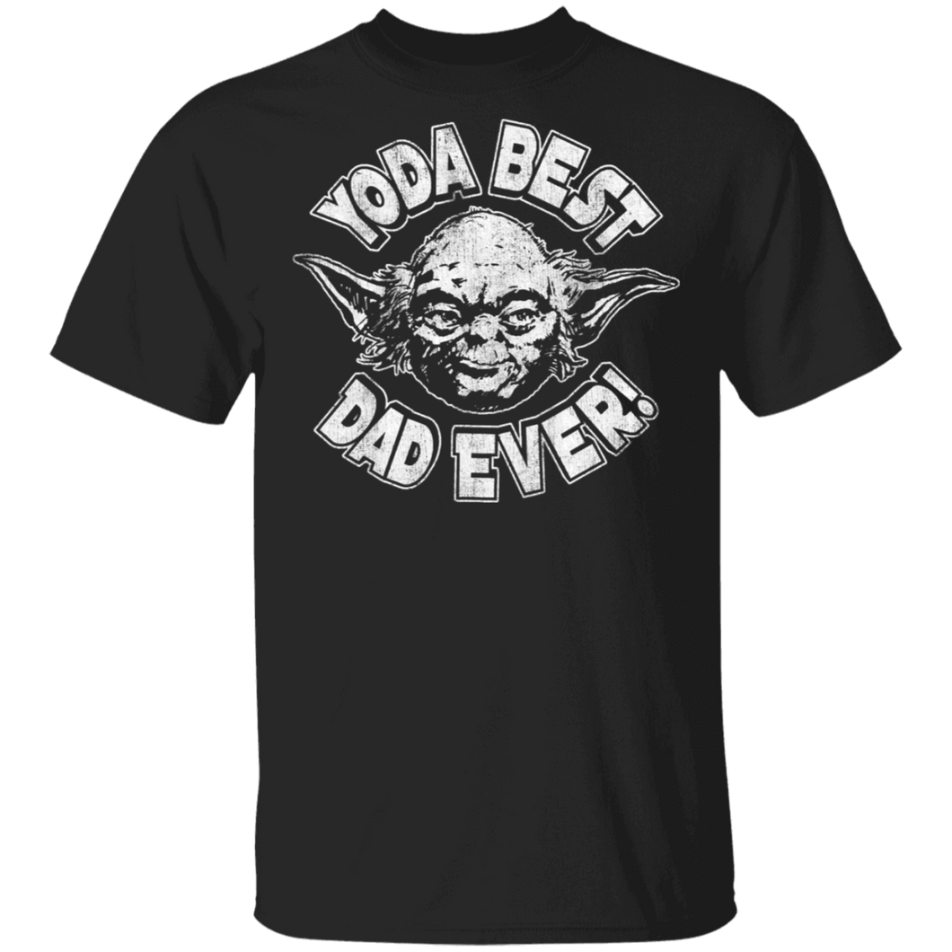Star Wars Father's Day Yoda Best Dad Ever Head Shot Stamp T-Shirt Movie Fan Tshirt Fanart Gift Friends Logo T Shirts Quote Saying Slogans Shirt