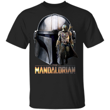 Load image into Gallery viewer, Star Wars The Mandalorian Helmet Portrait Mashup T-Shirt Movie Fan Tshirt Fanart Gift Friends Logo T Shirts Quote Saying Slogans Shirt
