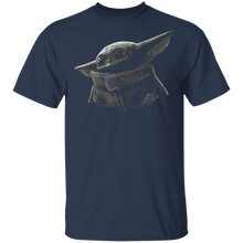 Load image into Gallery viewer, Star Wars The Mandalorian The Child Black Grey Portrait T-Shirt Movie Fan Tshirt Fanart Gift Friends Logo T Shirts Quote Saying Slogans Shirt
