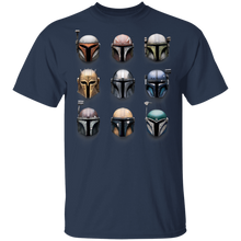 Load image into Gallery viewer, Star Wars The Mandalorian Battle Worn Helmets T-Shirt Movie Fan Tshirt Fanart Gift Friends Logo T Shirts Quote Saying Slogans Shirt
